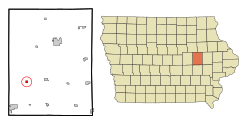 Benton County Iowa Incorporated and Unincorporated areas Keystone Highlighted